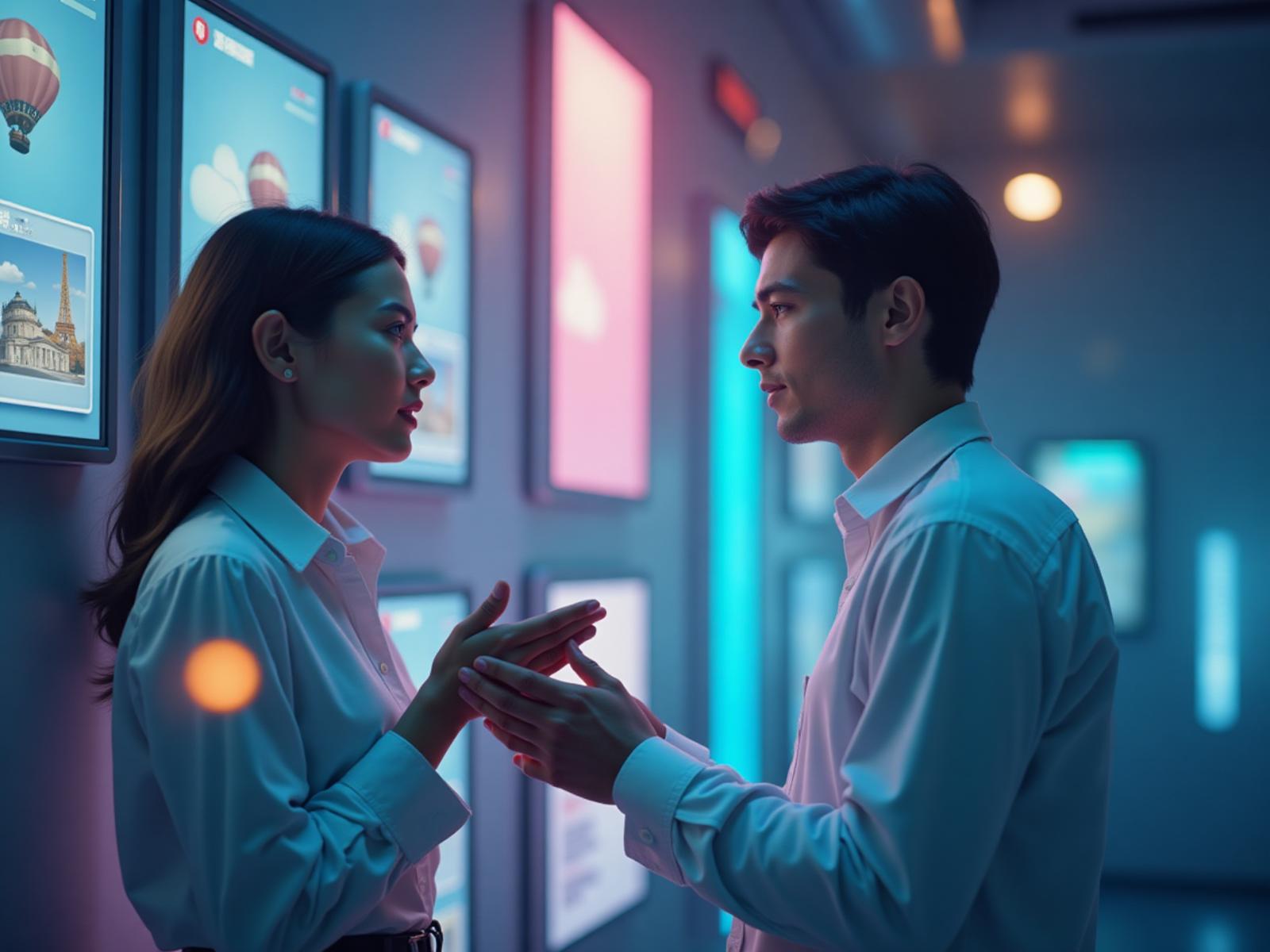 Interface moderne d'assistant de voyage par intelligence artificielle - conversation interactive pour créer son voyage sur mesure