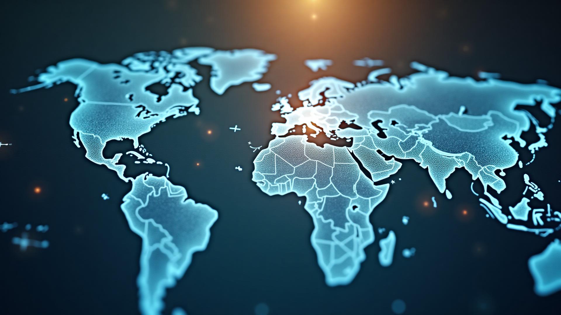Intelligence artificielle créant des voyages personnalisés sur mesure avec carte du monde interactive et hologramme