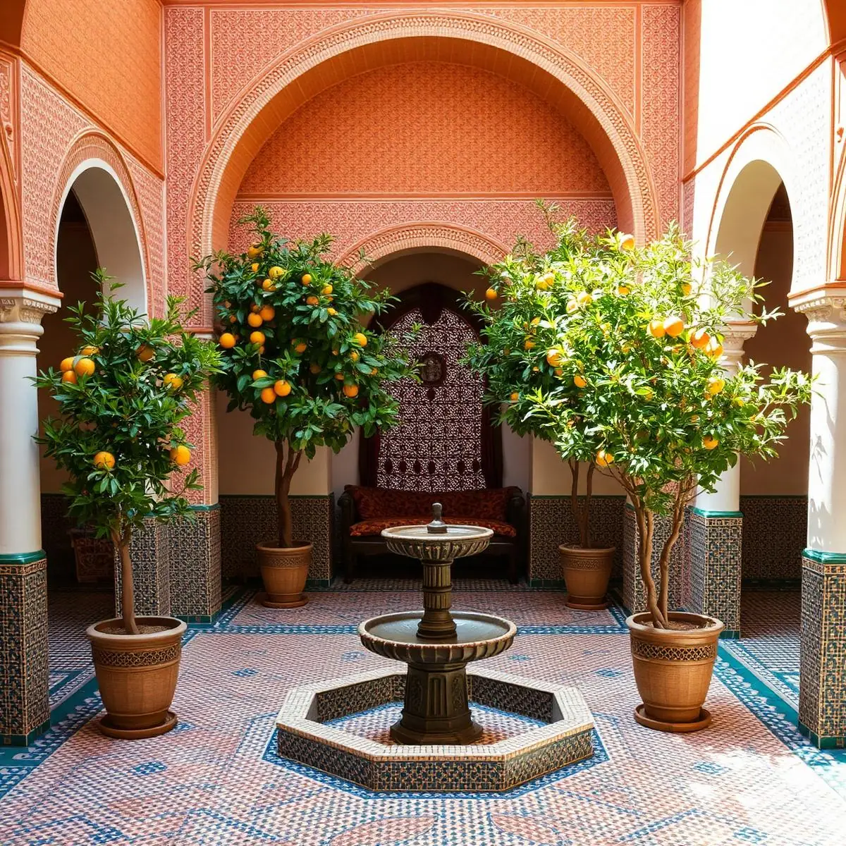 Patio d'un riad marocain