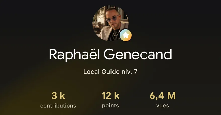 Profil Google Maps de Raphaël Genecand : Local Guide niveau 7, 3 k contributions, 6,4 M de vues